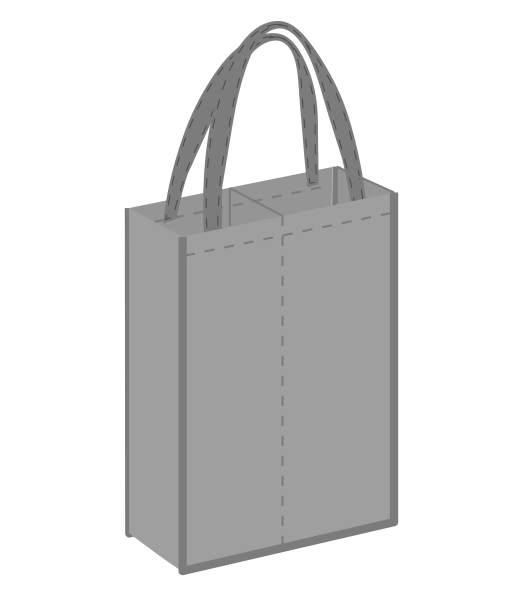 рекламная сумка с перегородкой для двух бутылок, материал - спанбонд 