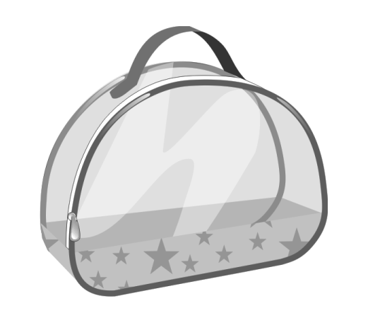 косметичка-чемодан с окантовкой кедером, дно из даймонда, остальные детали из пленки ПВХ, ручка - стропа, молния по периметру лицевой стороны, возможен логотип
